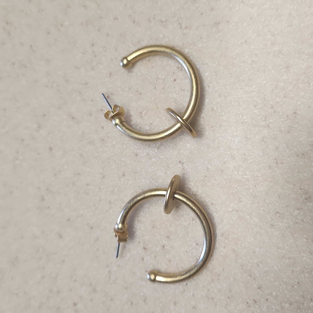 Gold Hoop Earrings, GUC - Picture 1 of 4